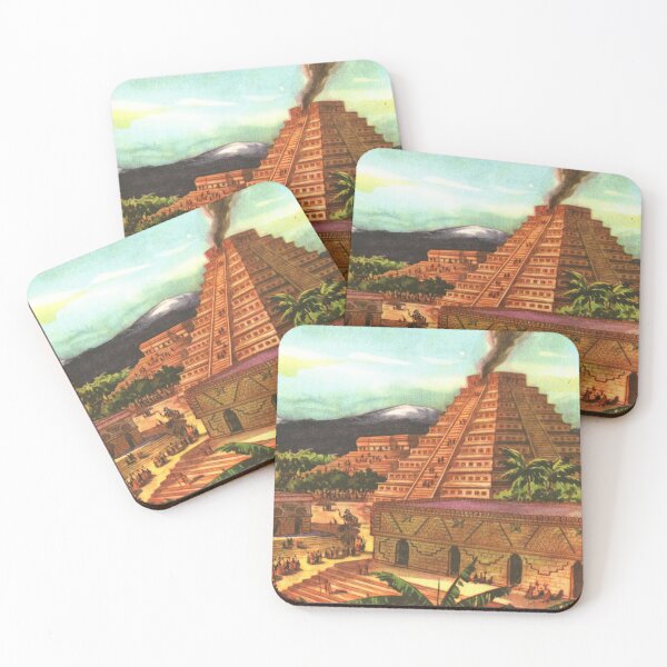 Item preview, Aztec Pyramid Temple - Vintage Retro Illustration designed and sold by elevens.