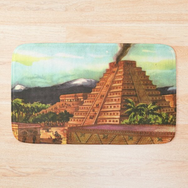 Item preview, Aztec Pyramid Temple - Vintage Retro Illustration designed and sold by elevens.