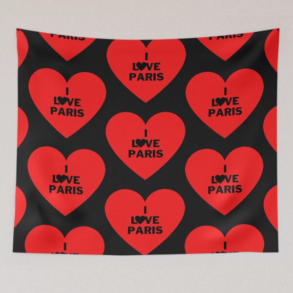 Item preview, I Love Paris Red Black Heart Design designed and sold by TheHappyK.