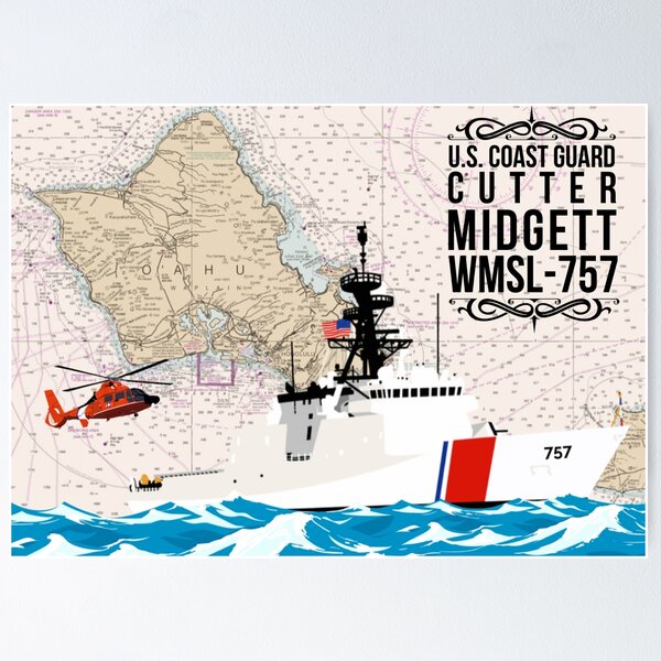 Chart Art - Coast Guard Cutter Midgett Poster