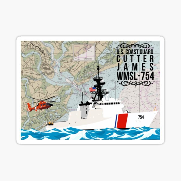 Item preview, Chart Art - Coast Guard Cutter James designed and sold by AlwaysReadyCltv.