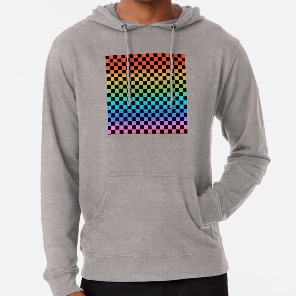 Rainbow outlet checkerboard hoodie