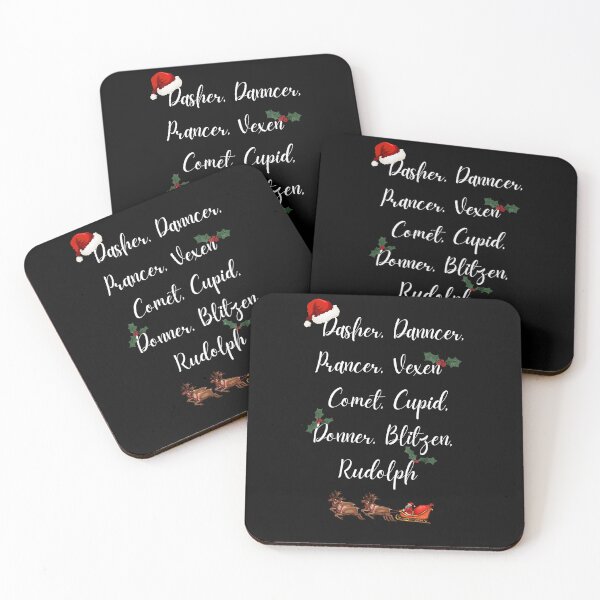 Item preview, Dasher, Dancer, Prancer, Vexen, Comet, Cupid, Donner, Blitzen and Rudolph Christmas Design designed and sold by Krafty  Arts Studio.