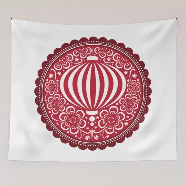 Item preview, Lantern Chinese New Year Good Luck and Fortune Red Paper Cutting Pattern designed and sold by coffeetea2020.