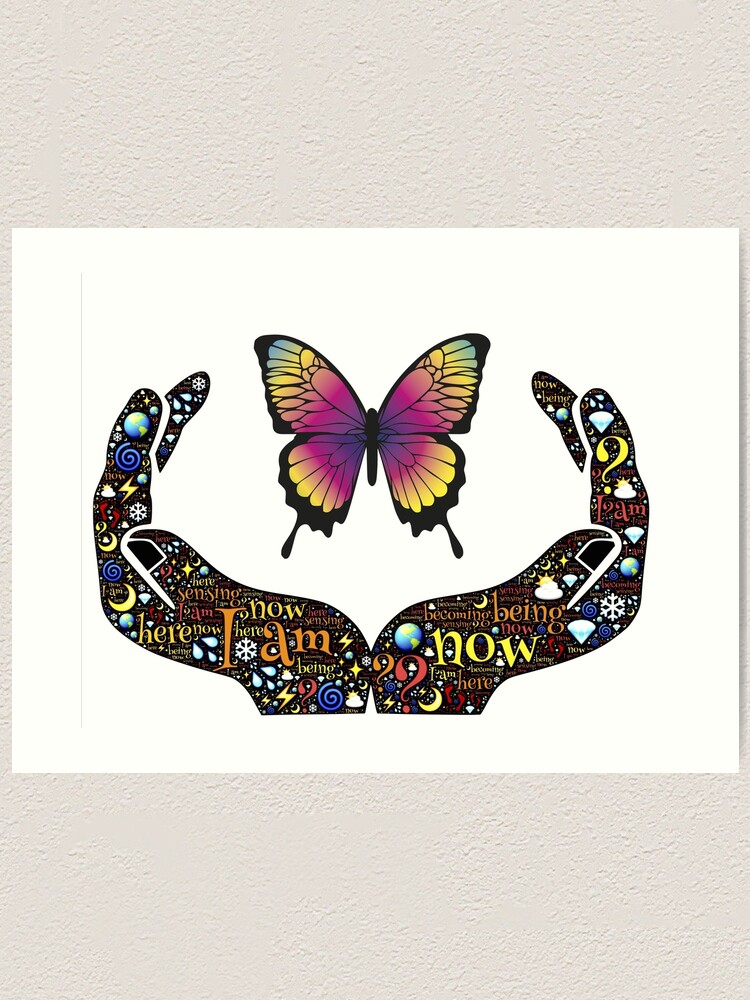 "Butterfly in the hands emojis" Art Print by Winkham Redbubble