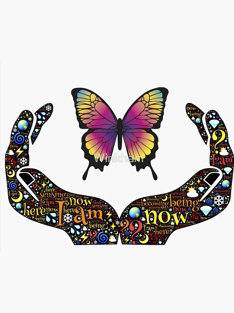 "Butterfly in the hands emojis" Sticker for Sale by Winkham Redbubble
