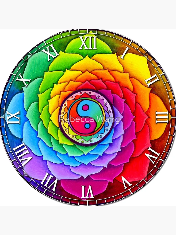 Ying Yang popular Mandala Clock