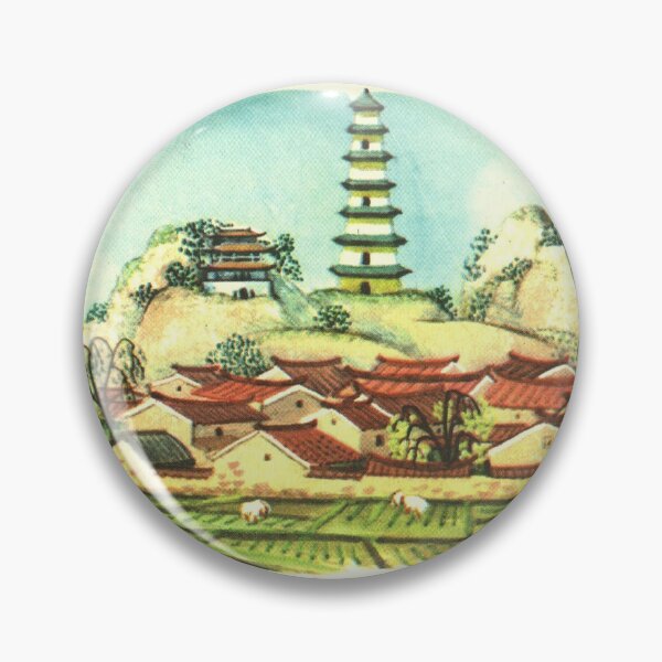 Item preview, Japanese Pagoda - Vintage Retro Illustration designed and sold by elevens.