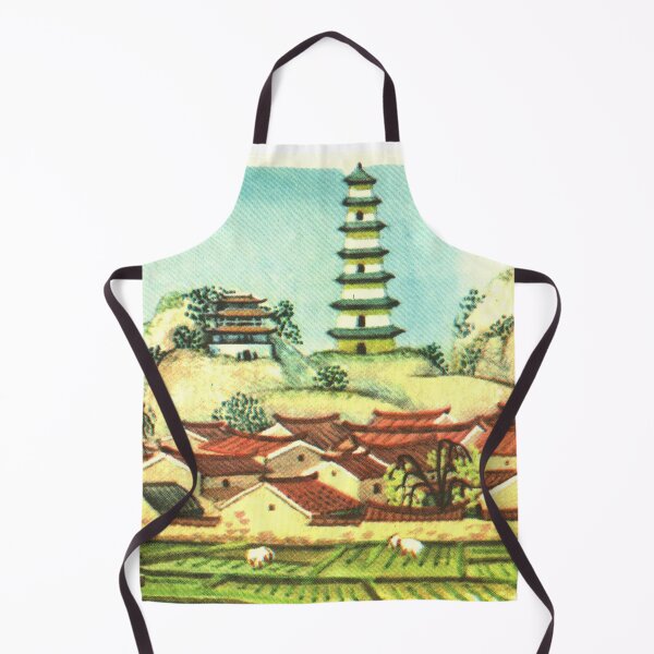 Item preview, Japanese Pagoda - Vintage Retro Illustration designed and sold by elevens.
