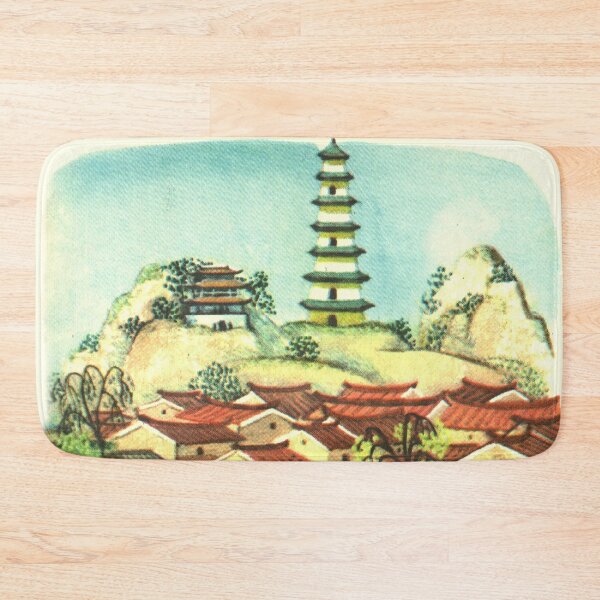 Item preview, Japanese Pagoda - Vintage Retro Illustration designed and sold by elevens.