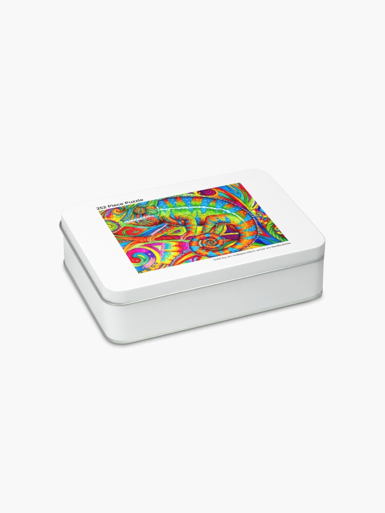 Alternate view of Psychedelizard Psychedelic Chameleon Colorful Rainbow Lizard Jigsaw Puzzle