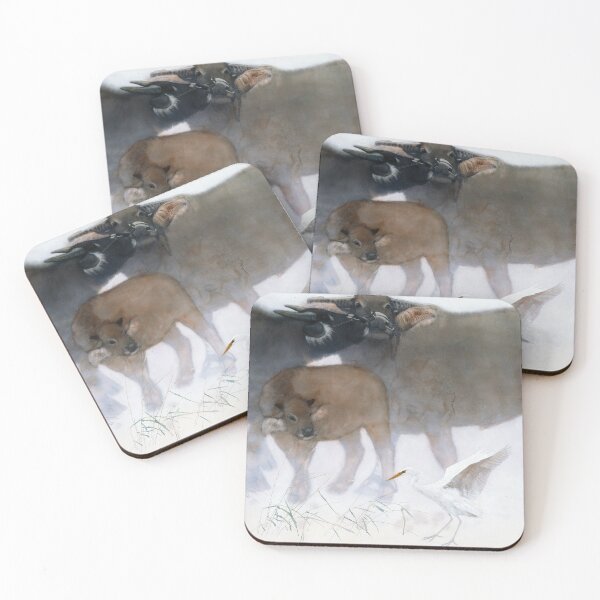 Item preview, Buffaloes and egret designed and sold by Sun Lin.