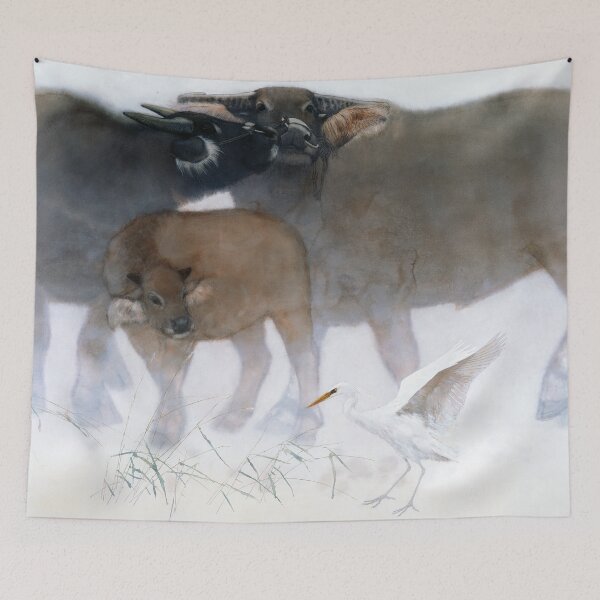 Item preview, Buffaloes and egret designed and sold by Sun Lin.
