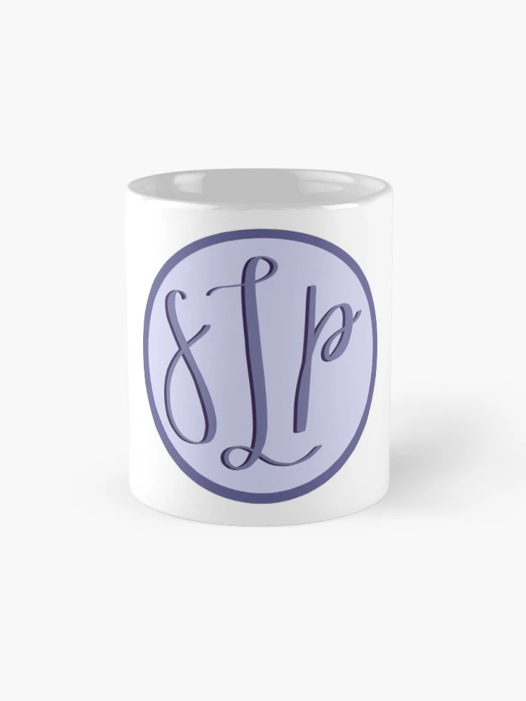 Aperçu 4 sur 6. Mug à café avec l'œuvre Script SLP créée et vendue par Kallie Haritopoulos.