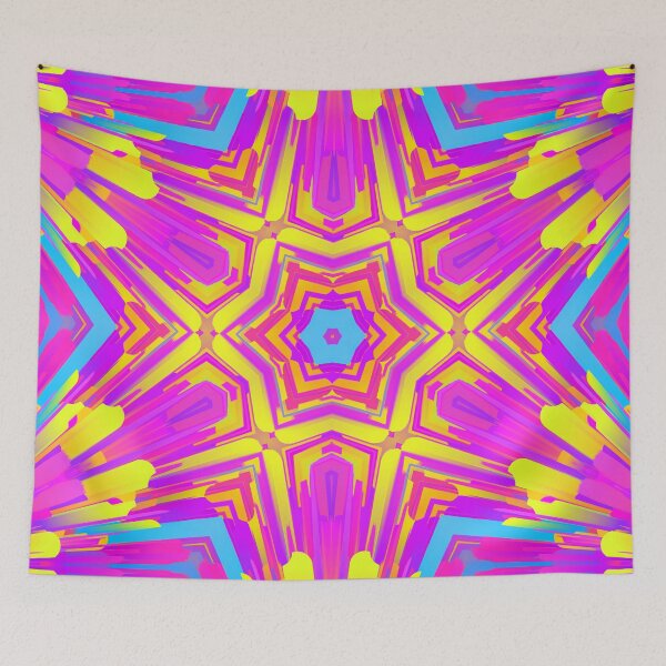 Item preview, Retro pink blue and yellow star designed and sold by BubbleCrumbs.