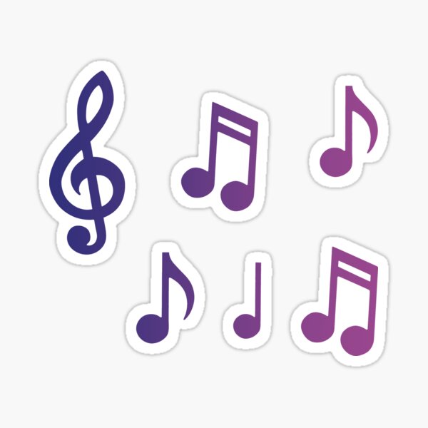 Purple Music Notes Sticker By Thesnickysnek Redbubble