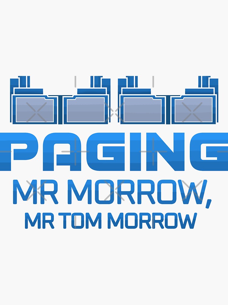 "Paging Mr Morrow" Sticker by parkadventure Redbubble