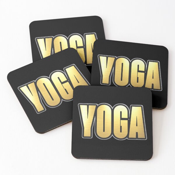 Item preview, Shiny black and Gold YOGA word ver6 designed and sold by smARTwork.