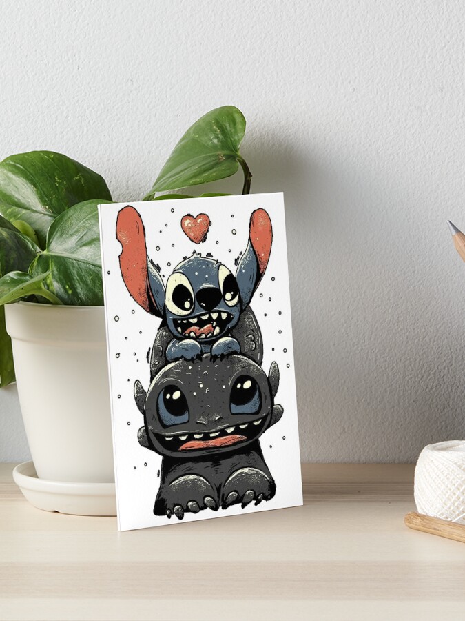 two character stitch people gift for fans happy smile | Art Board Print
