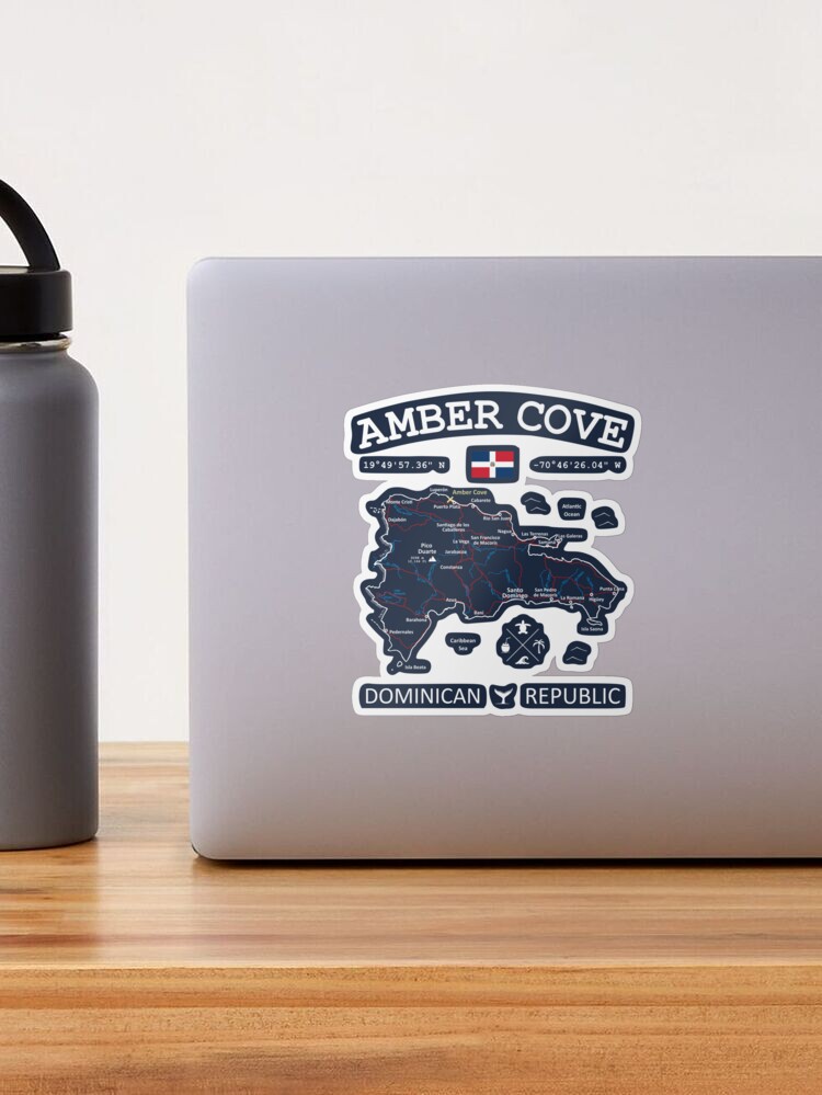 Dominican Republic Flag Shape Sticker - 3" Vinyl Decal For Cars & Laptops