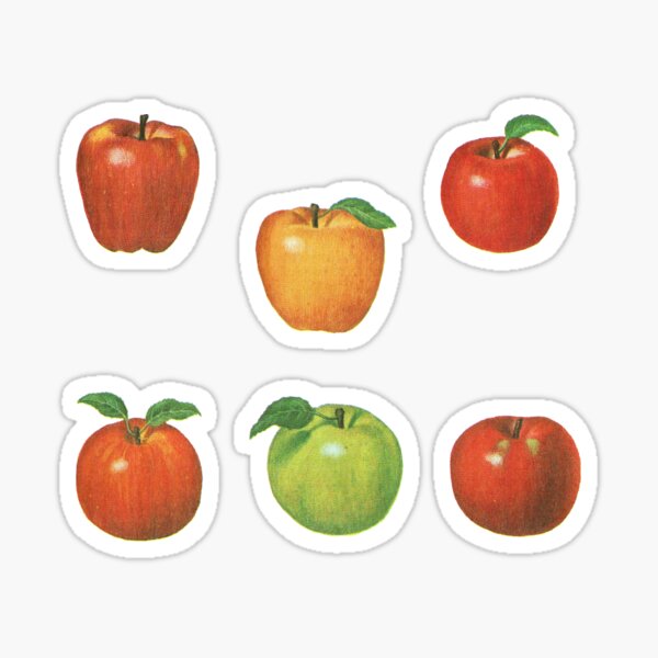 Item preview, Apple Sticker Pack - Vintage Retro Sticker Sheet designed and sold by elevens.