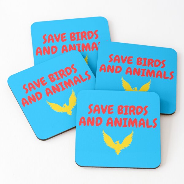 Item preview, SAVE BIRDS AND ANIMALS (GOLDEN BIRD, RED TEXT) designed and sold by mind-illusions.