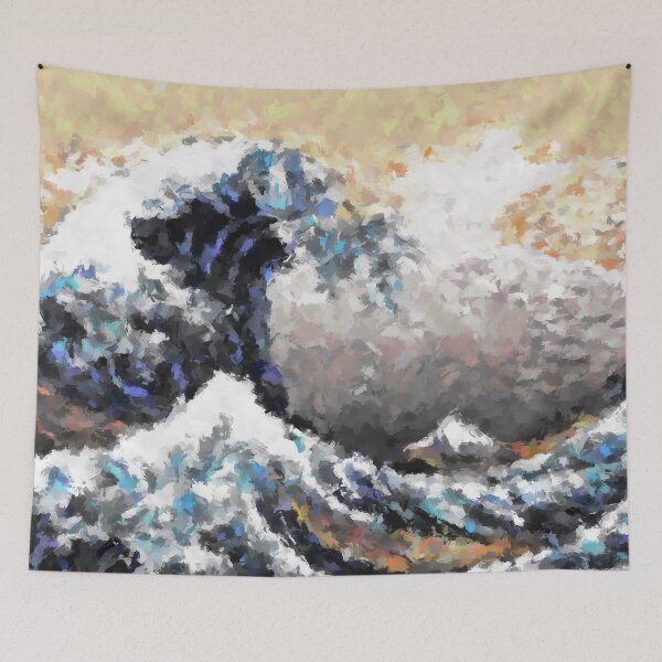 Item preview, The Great Wave Off Kanagawa - Abstract Oil Artwork designed and sold by onicon.