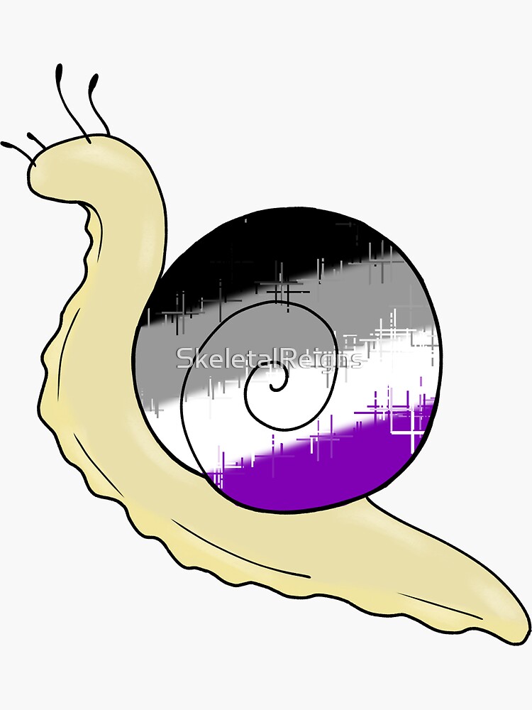 "Asexual Snail" Sticker for Sale by SkeletalReigns Redbubble