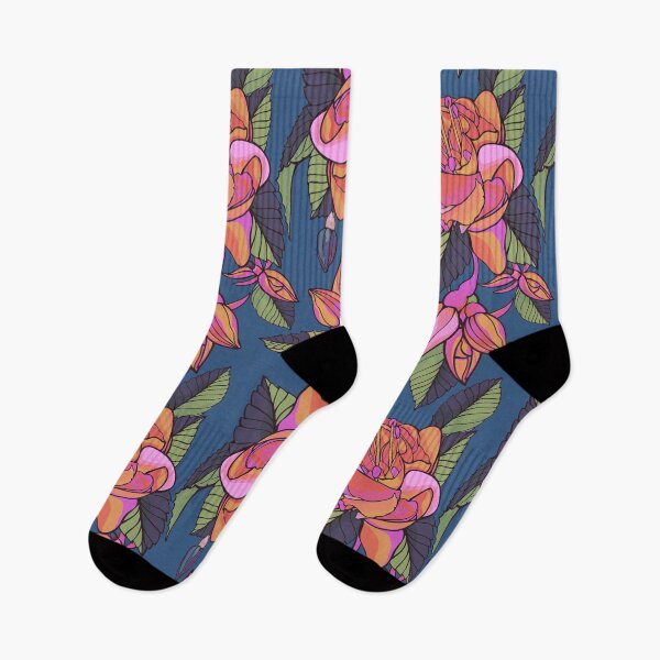Item preview, Exotic Fuchsia Flowers - Pink and Blue Palette designed and sold by Sketchbook Designs.