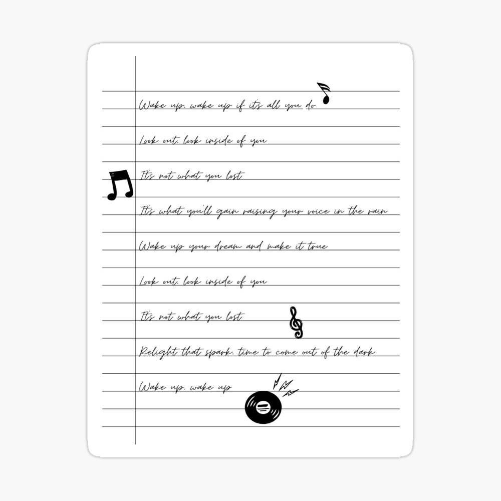 Wake Up Lyrics Letter With Doodle Julie And The Phantoms Metal Print By Jatphantoms Redbubble