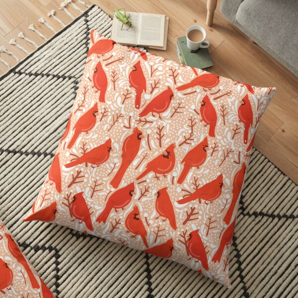Cardinal winter bliss Floor Pillow