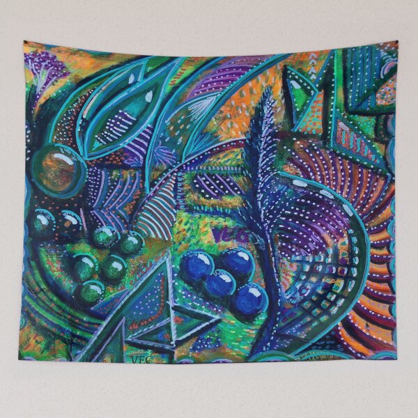 Item preview, Blueberries.  Mixed media abstract artwork designed and sold by sueshorman.