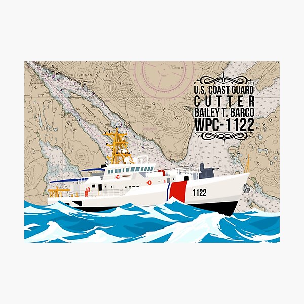 Chart Art - Coast Guard Cutter Bailey T Barco Photographic Print