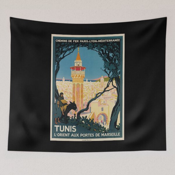 Item preview, PLM Tunis retro poster designed and sold by CorasPosters.