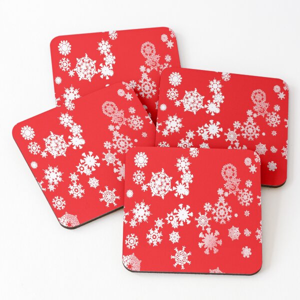 Item preview, White Winter Snowflakes on Red designed and sold by AlteredAtelier.