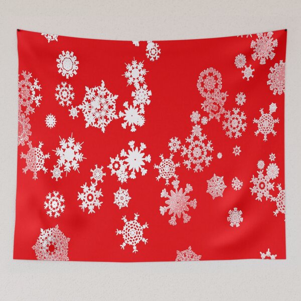 Item preview, White Winter Snowflakes on Red designed and sold by AlteredAtelier.
