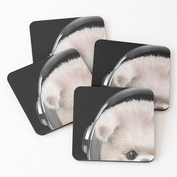 Item preview, Cute White Pomeranian Puppy in Headphone, Dog designed and sold by CharlieWarren.
