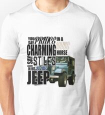 Stiles in a blue Jeep Unisex T-Shirt