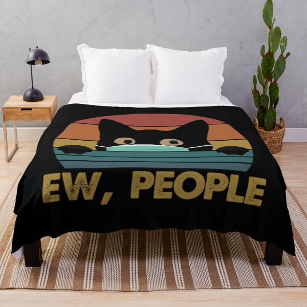 Item preview, Ew, people black cat wear facemask anti virus 2020 quarantined funny designed and sold by Ludmila58.