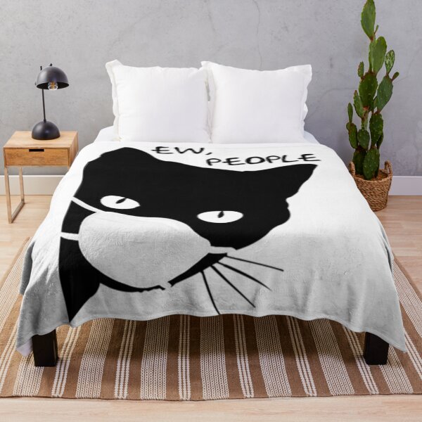 Item preview, Ew, people black cat wear facemask anti virus 2020 quarantined funny designed and sold by JeremyRot.