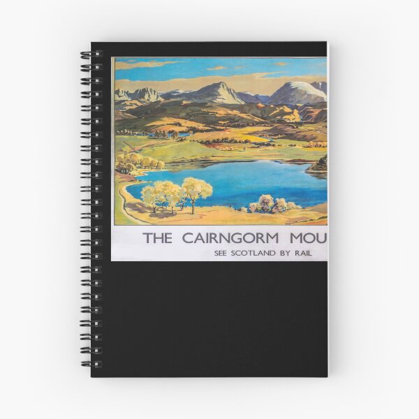 Item preview, Caringorm Mountains retro poster designed and sold by CorasPosters.