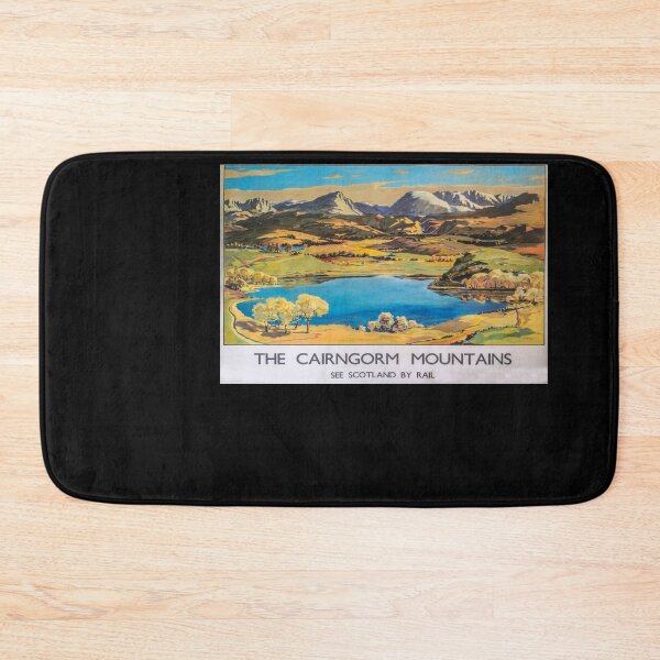 Item preview, Caringorm Mountains retro poster designed and sold by CorasPosters.