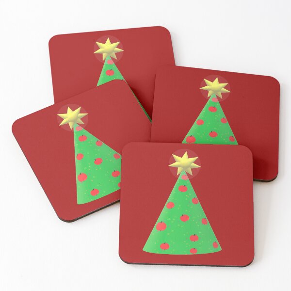 Item preview, christmas apple tree red background designed and sold by miaterinka.