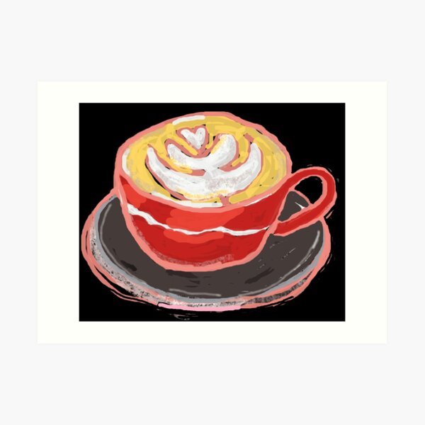 Red Cup Latte Rosetta Art Print