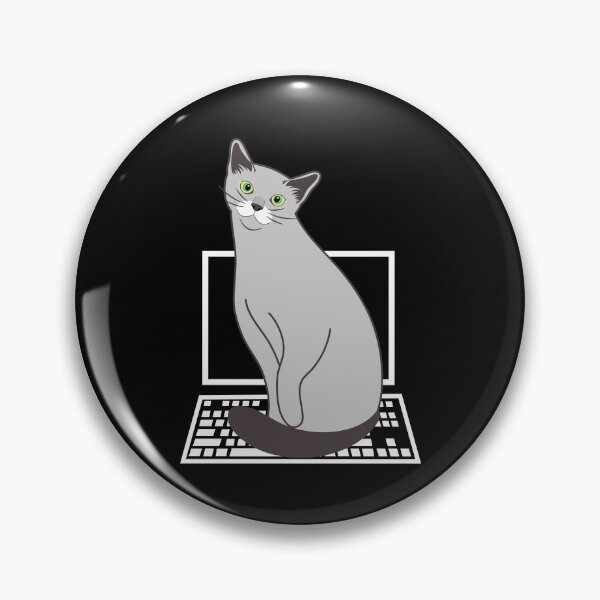 Item preview, Russian Blue Cat Sitting on Laptop designed and sold by lulululupaint.
