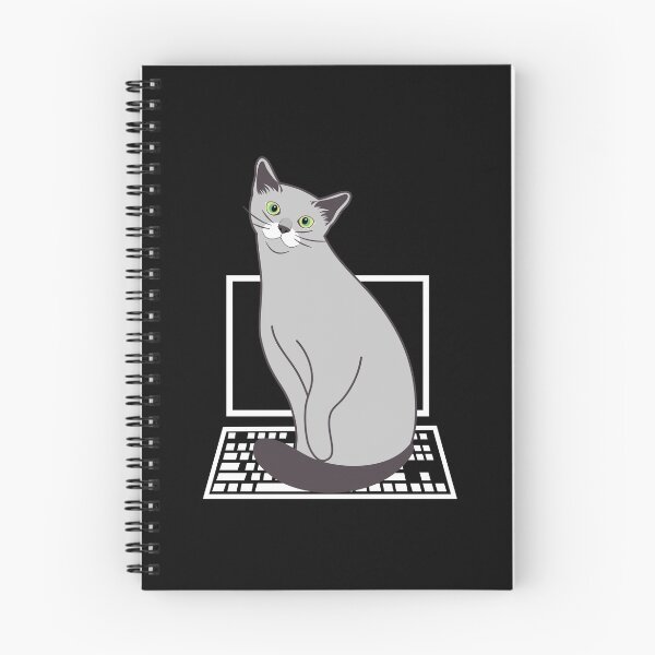 Item preview, Russian Blue Cat Sitting on Laptop designed and sold by lulululupaint.
