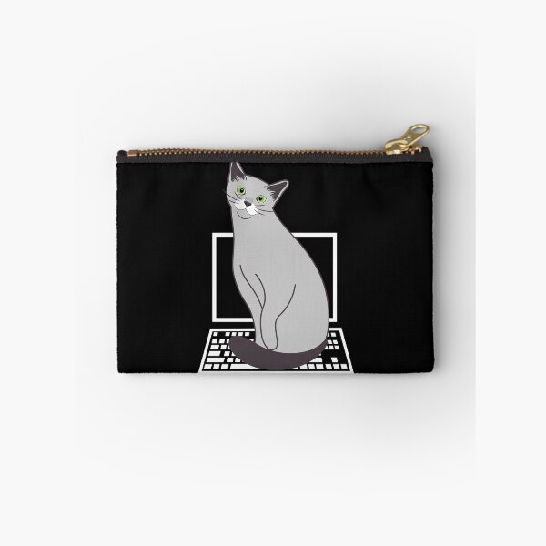Item preview, Russian Blue Cat Sitting on Laptop designed and sold by lulululupaint.