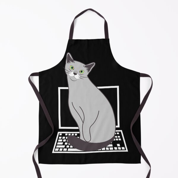 Item preview, Russian Blue Cat Sitting on Laptop designed and sold by lulululupaint.