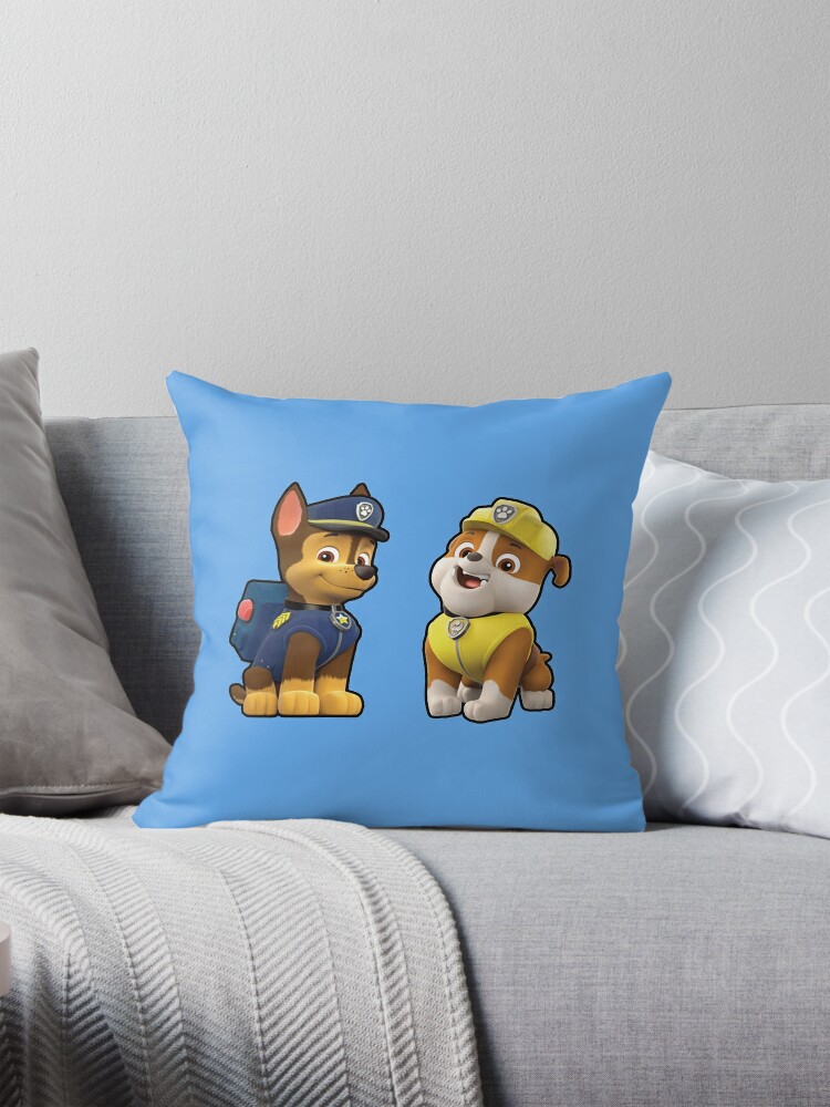 PAW Patrol Chase and Rubble Pillow for Sale by VlajkoArtist Redbubble