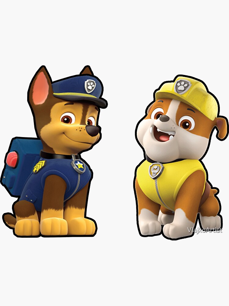 PAW Patrol Chase and Rubble Sticker for Sale by VlajkoArtist
